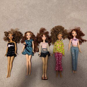 Mattel My Scene Lot Of 5 Dolls Delancey Chelsea Madison 2002 Y2K Vintage Retro